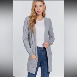 038 - Women's Grey Cardigan Sweater